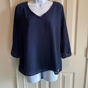 Navy blouse by Signature Studio size medium